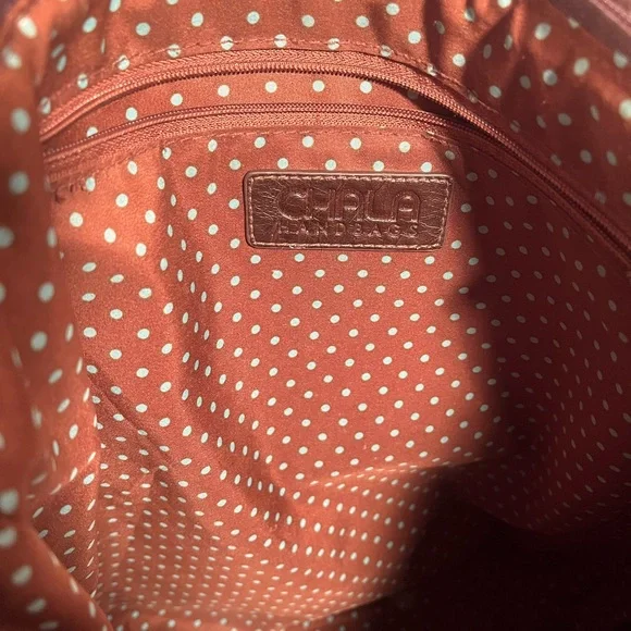 CHALA Paw Prints Tote Handbag Purse Dog Bone Bag Blue and Brown - Picture 9 of 11